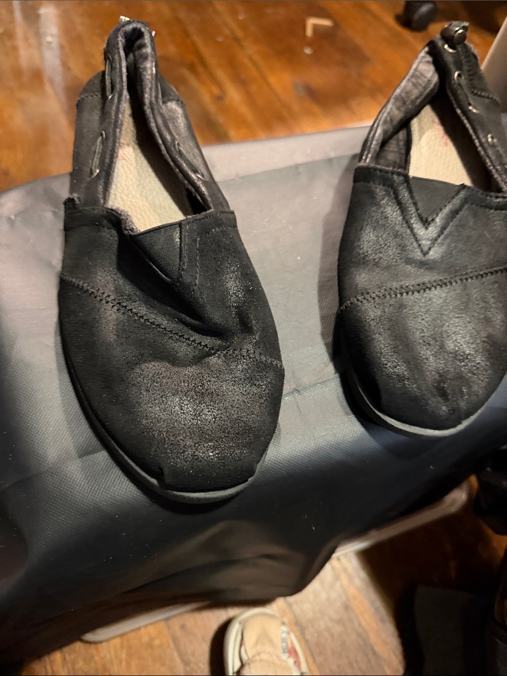 Black Slip-On Suede Flats
